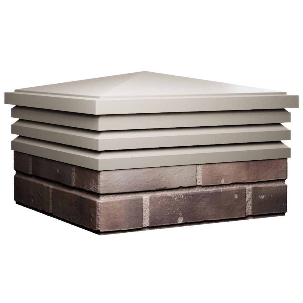 Колпак Zking Бона ХайТек Бежевый на столб 2х2 кирпича (513х513мм) в Пскове фото