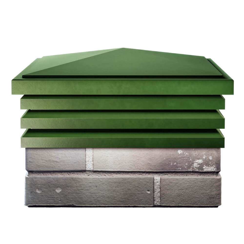 Колпак Zking Бона ХайТек Зеленый на столб 1.5х1.5 кирпича (385х385мм) Псков фото