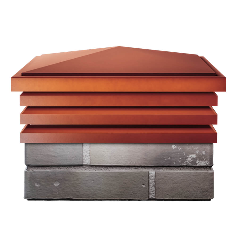 Колпак Zking Бона ХайТек Красный на столб 1.5х1.5 кирпича (385х385мм) Псков фото