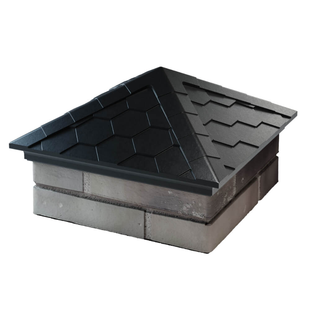 Колпак Zking Эверест Черный на столб 1.5х1.5 кирпича (390х390мм) в Пскове фото