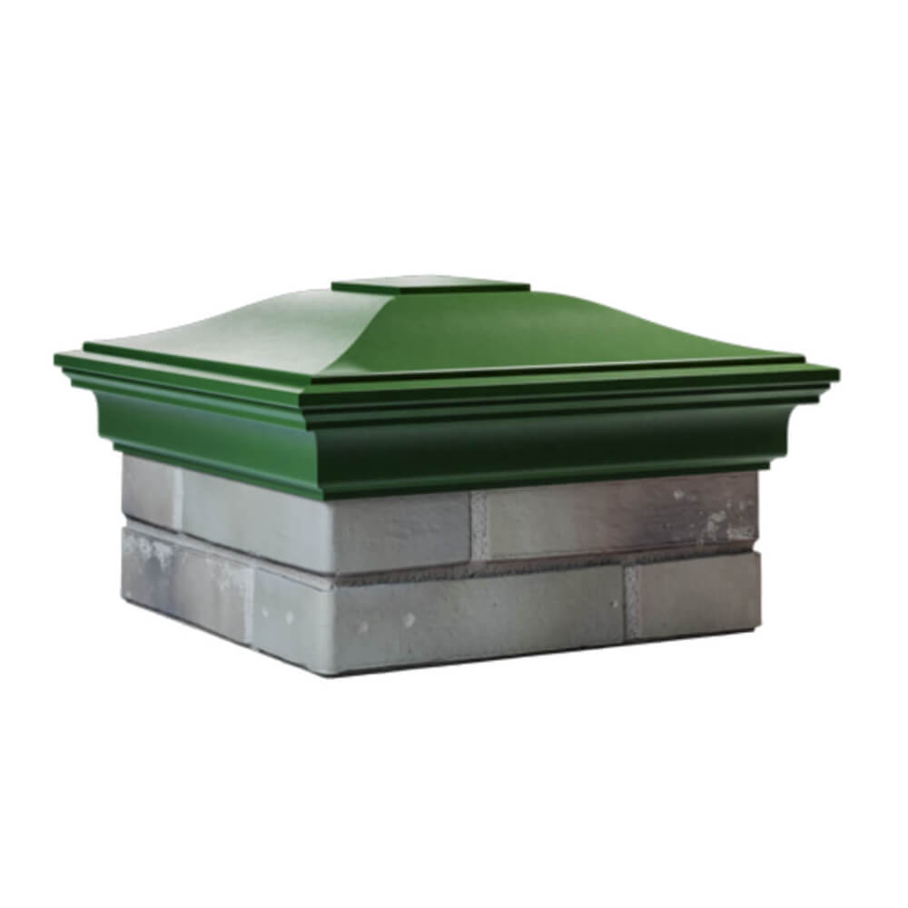 Колпак Zking Монблан Зеленый на столб 1.5х1.5 еврокирпича 0.7НФ (355х355мм) в Пскове фото