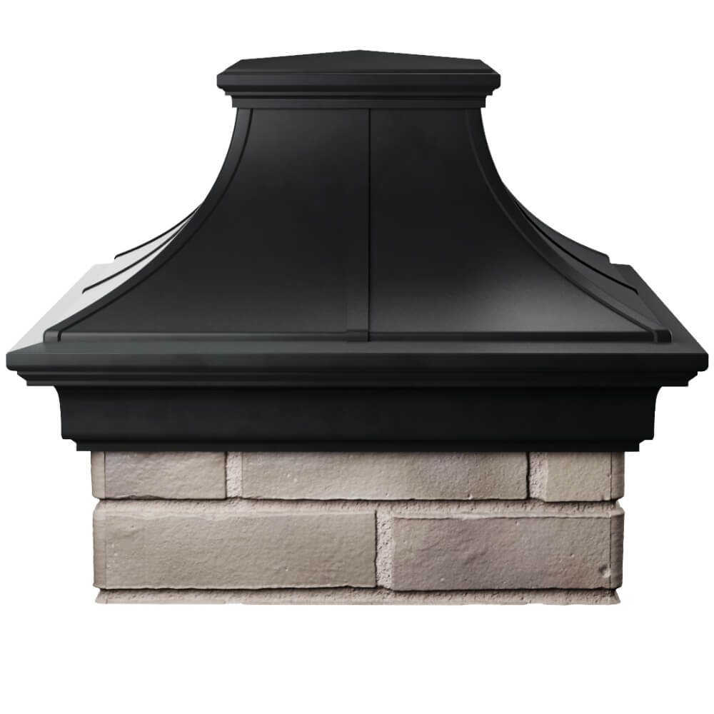 Колпак Zking Монблан Премиум Черный на столб 1.5х1.5 кирпича (385х385мм) Псков фото