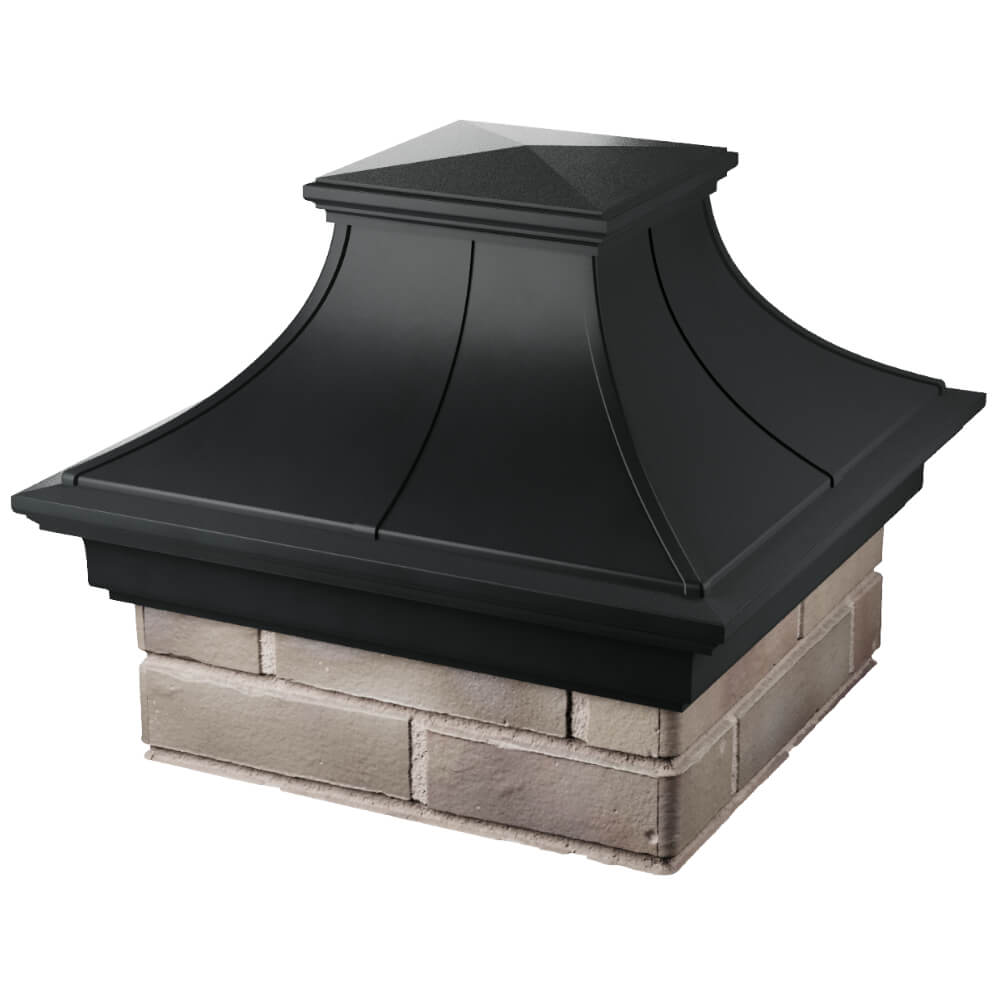 Колпак Zking Монблан Премиум Черный на столб 1.5х1.5 кирпича (385х385мм) в Пскове фото