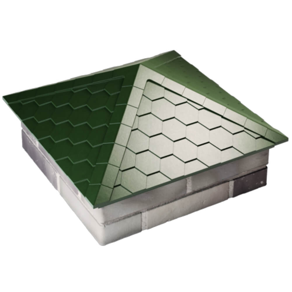 Колпак Zking Эверест Зеленый на столб 2х2 кирпича (535х535мм) Псков фото