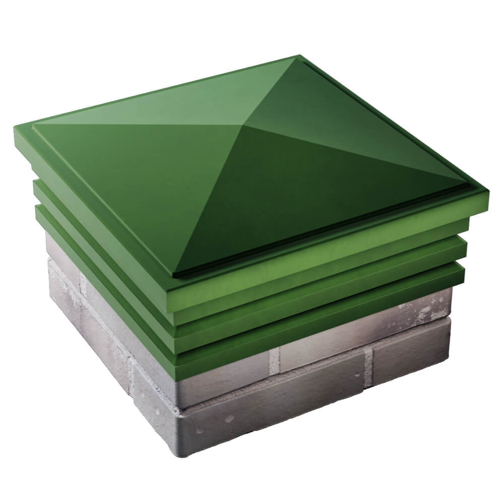 Колпак Zking Бона ХайТек Зеленый на столб 1.5х1.5 кирпича (385х385мм) в Пскове фото