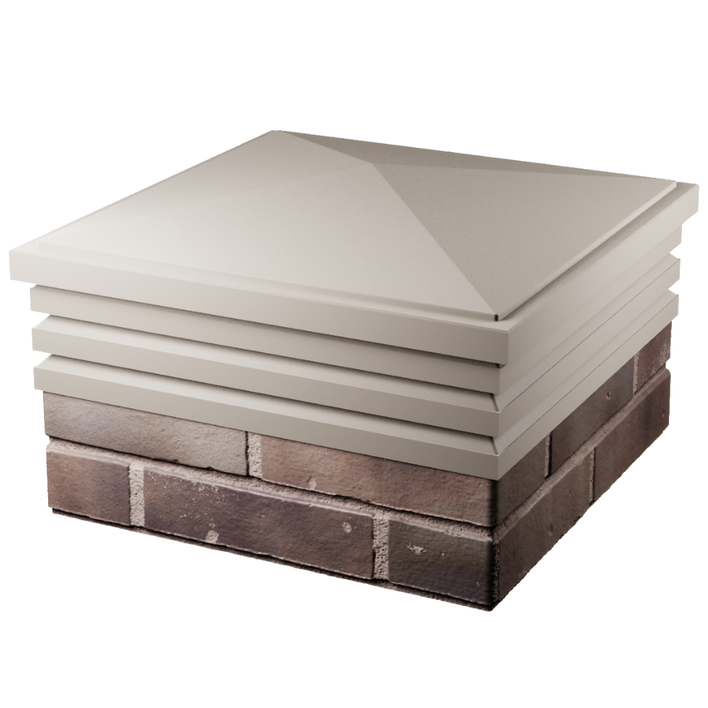 Колпак Zking Бона ХайТек Бежевый на столб 2х2 кирпича (513х513мм) в Пскове фото