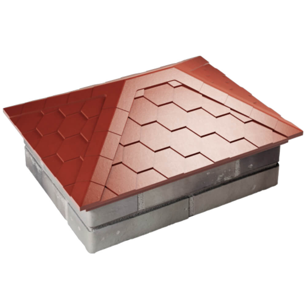 Колпак Zking Эверест Красный на столб 2х1.5 кирпича (520х390мм) Псков фото