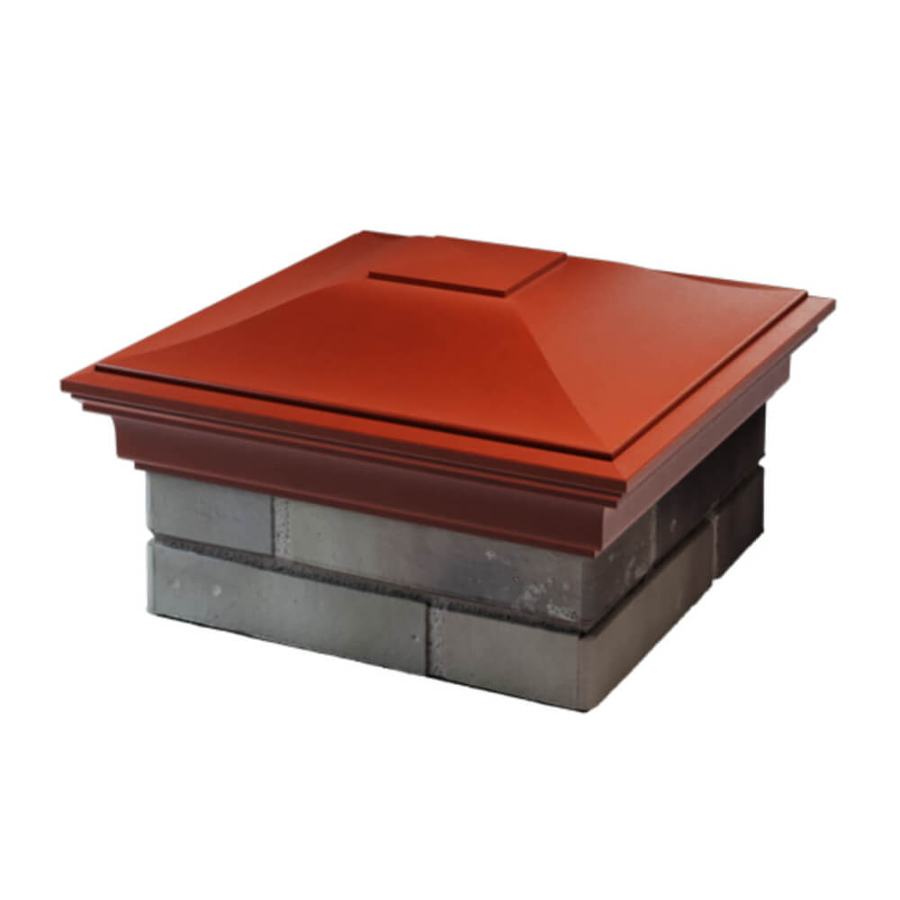 Колпак Zking Монблан Красный на столб 1.5х1.5 еврокирпича 0.7НФ (355х355мм) в Пскове фото