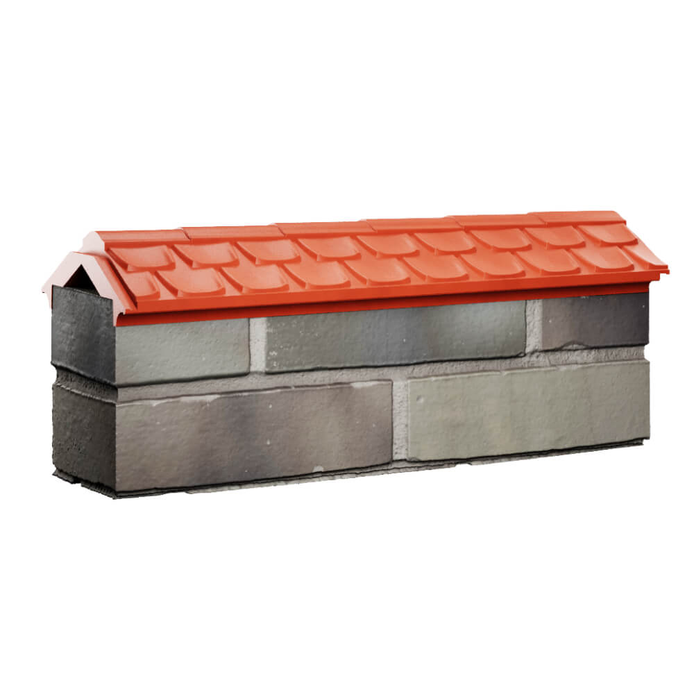 Парапет Zking Эльбрус Красный с посадкой на 0.5 кирпича (130мм) Псков фото