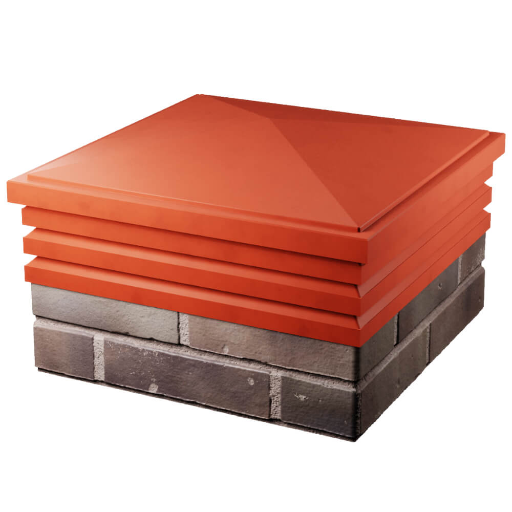 Колпак Zking Бона ХайТек Красный на столб 2х2 кирпича (513х513мм) в Пскове фото