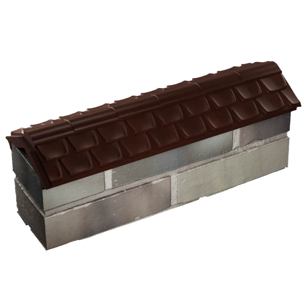 Парапет Zking Эльбрус Коричневый с посадкой на 0.5 кирпича (130мм) в Пскове фото