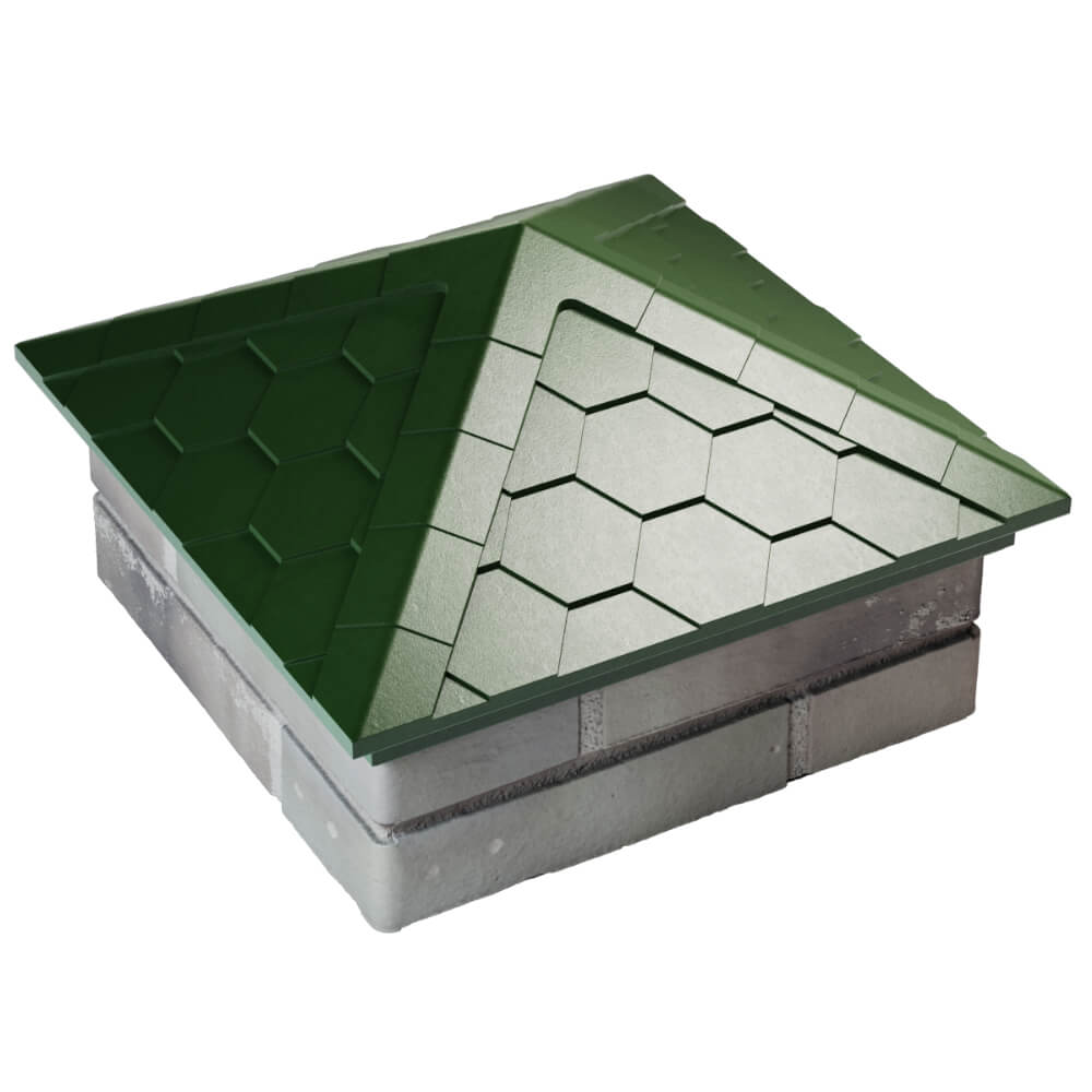 Колпак Zking Эверест Зеленый на столб 1.5х1.5 кирпича (390х390мм) в Пскове фото