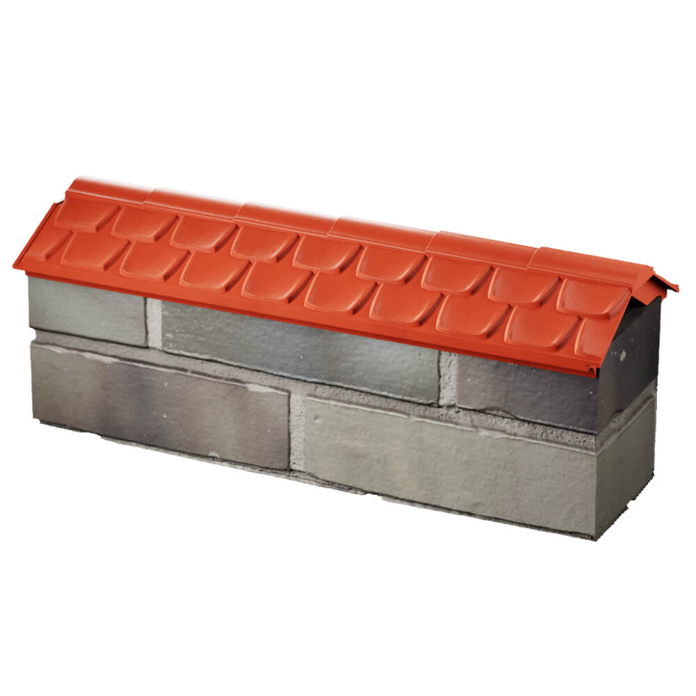 Парапет Zking Эльбрус Красный с посадкой на 0.5 кирпича (130мм) в Пскове фото