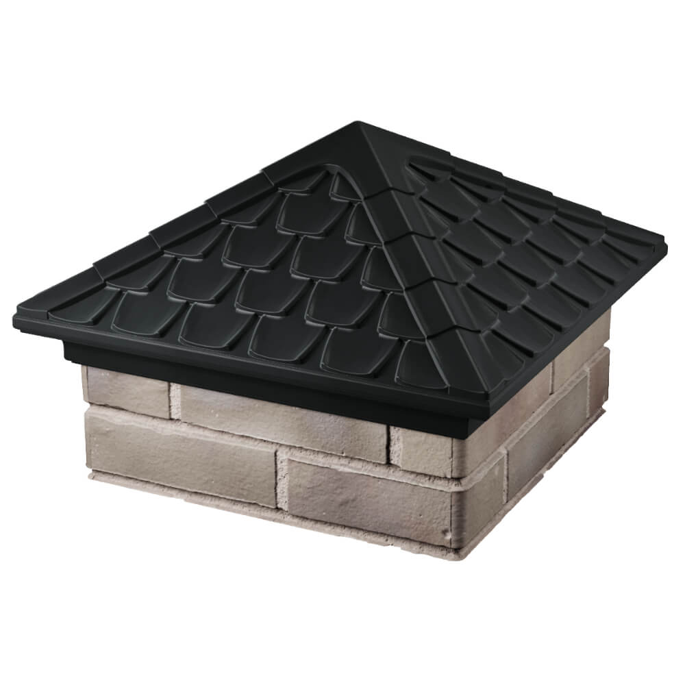 Колпак Zking Эльбрус Черный на столб 1.5х1.5 кирпича (385х385мм) в Пскове фото