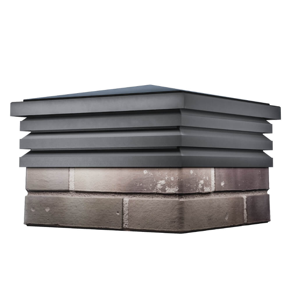 Колпак Zking Бона ХайТек Серый на столб 1.5х1.5 кирпича (385х385мм) в Пскове фото