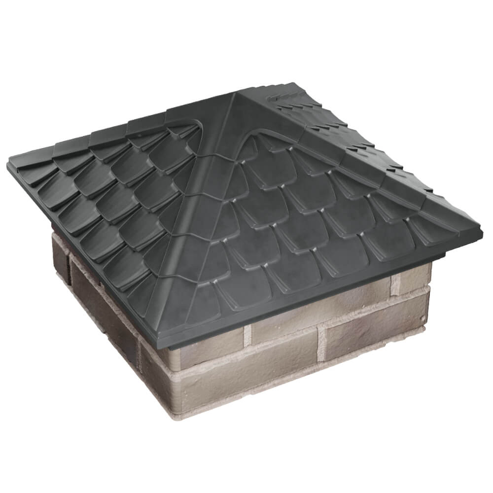 Колпак Zking Эльбрус Серый на столб 1.5х1.5 кирпича (385х385мм) в Пскове фото