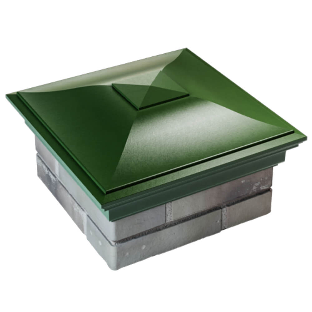 Колпак Zking Монблан Зеленый на столб 1.5х1.5 кирпича (385х385мм) в Пскове фото