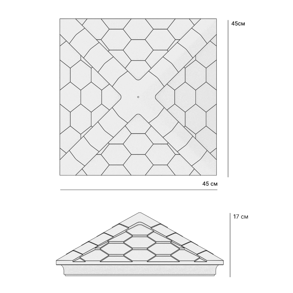 Колпак Zking Эверест Черный на столб 1.5х1.5 кирпича (390х390мм) в Пскове фото