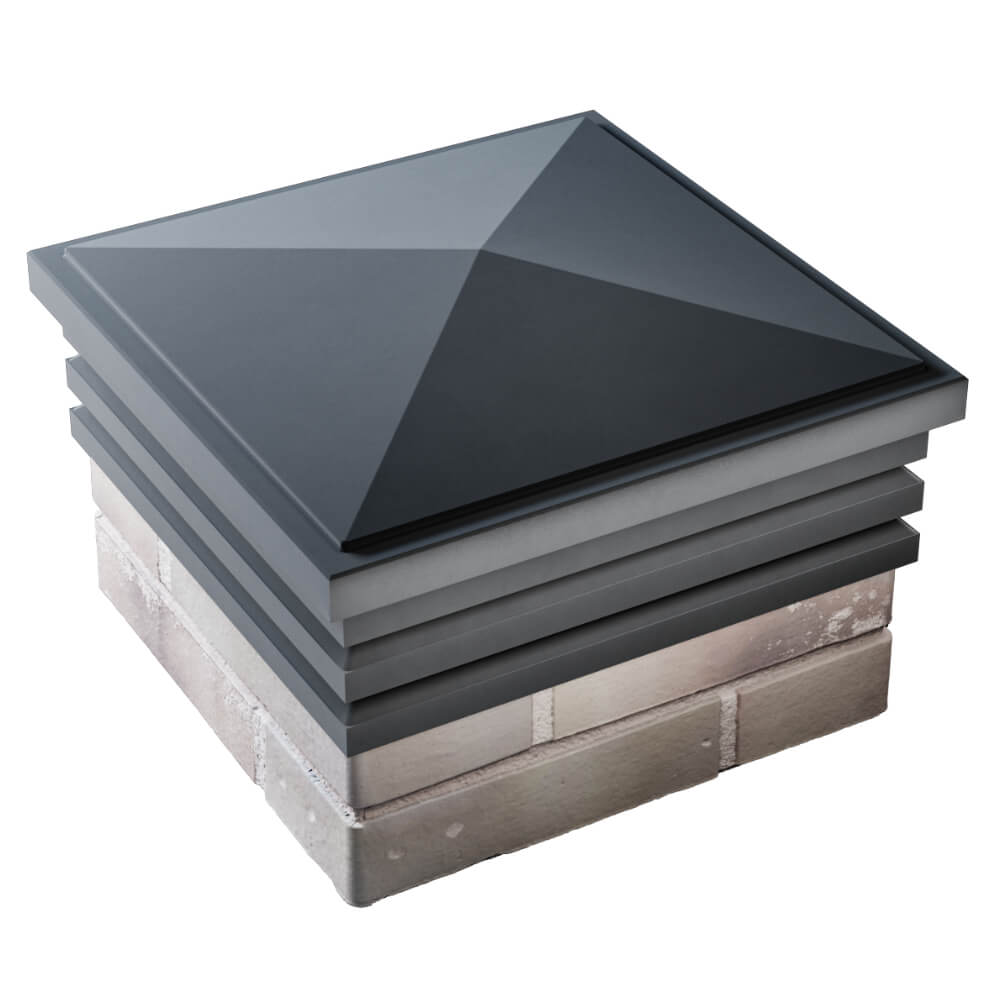 Колпак Zking Бона ХайТек Серый на столб 1.5х1.5 кирпича (385х385мм) в Пскове фото