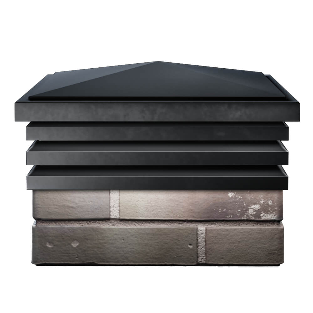 Колпак Zking Бона ХайТек Черный на столб 1.5х1.5 кирпича (385х385мм) Псков фото