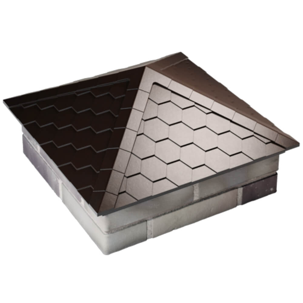 Колпак Zking Эверест Коричневый на столб 2х2 кирпича (535х535мм) Псков фото