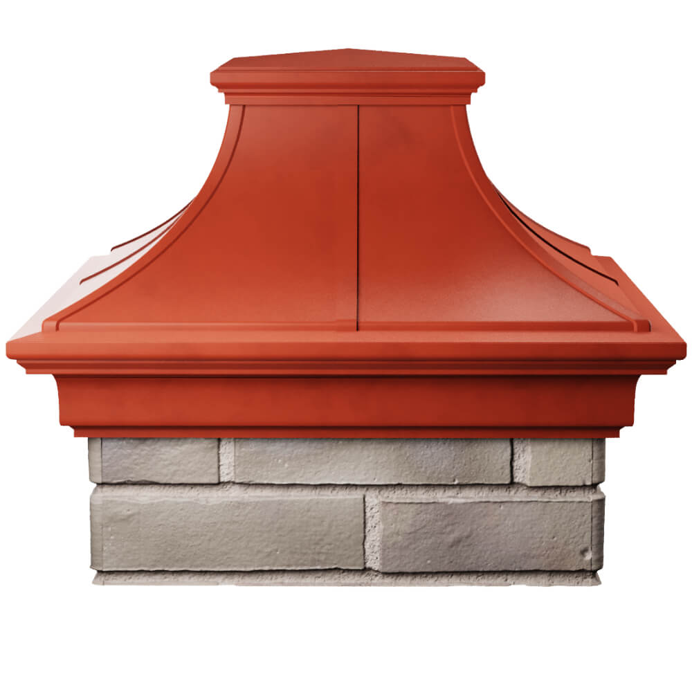 Колпак Zking Монблан Премиум Красный на столб 1.5х1.5 кирпича (385х385мм) Псков фото