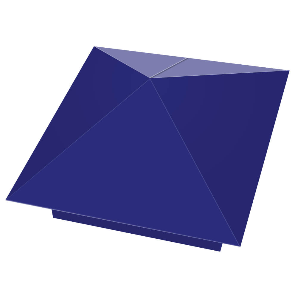 Колпак металлический 400х400мм RAL5002 Синий Ультрамарин заборный Псков фото