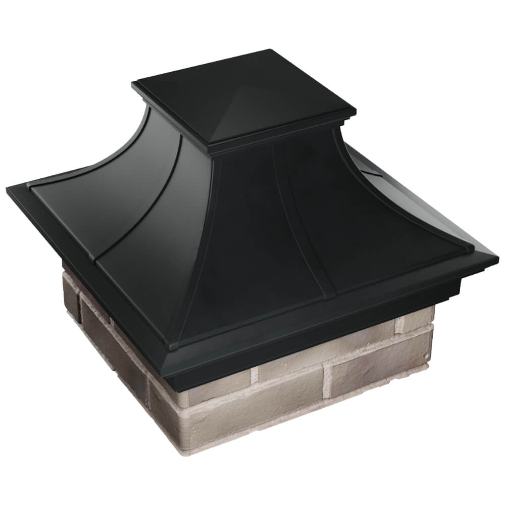 Колпак Zking Монблан Премиум Черный на столб 1.5х1.5 кирпича (385х385мм) в Пскове фото
