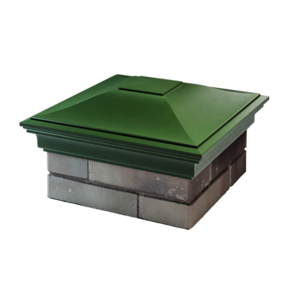 Колпак Zking Монблан Зеленый на столб 1.5х1.5 еврокирпича 0.7НФ (355х355мм) в Пскове фото