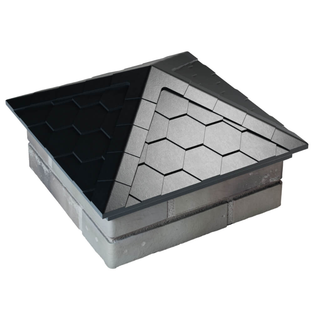 Колпак Zking Эверест Черный на столб 1.5х1.5 кирпича (390х390мм) в Пскове фото