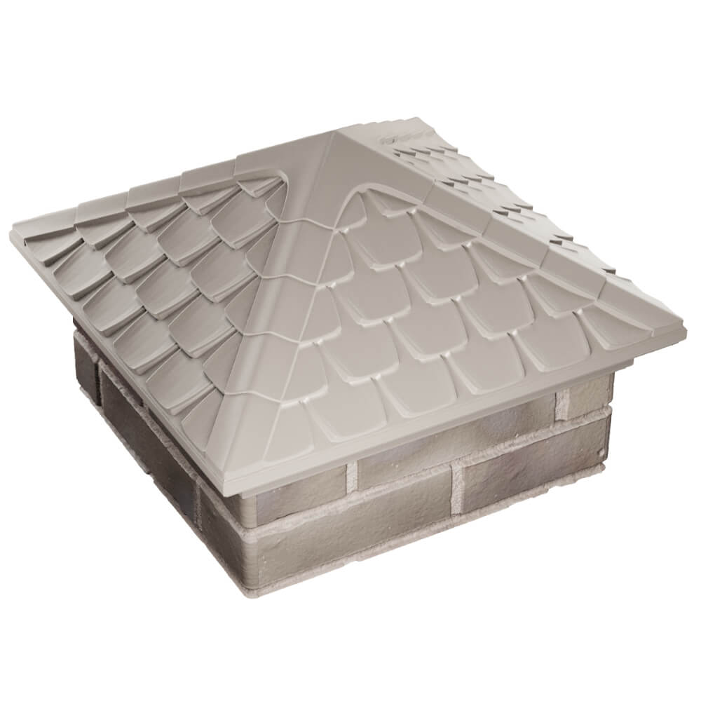 Колпак Zking Эльбрус Бежевый на столб 1.5х1.5 кирпича (385х385мм) в Пскове фото