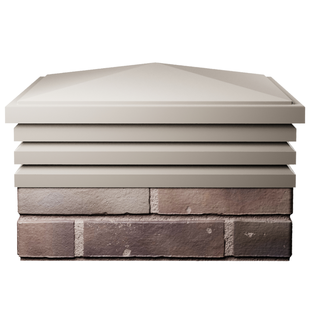 Колпак Zking Бона ХайТек Бежевый на столб 2х2 кирпича (513х513мм) Псков фото