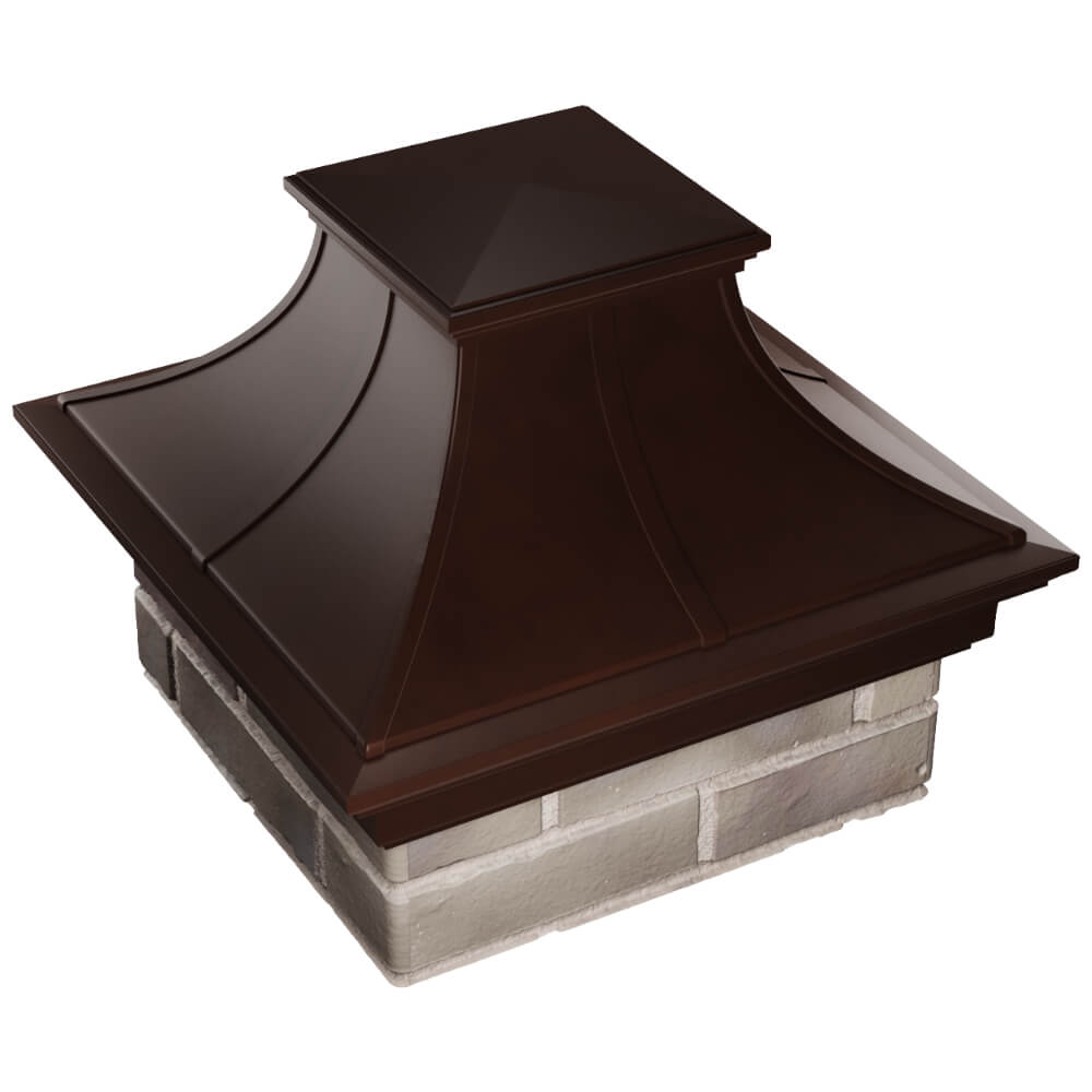 Колпак Zking Монблан Премиум Коричневый на столб 1.5х1.5 кирпича (385х385мм) в Пскове фото