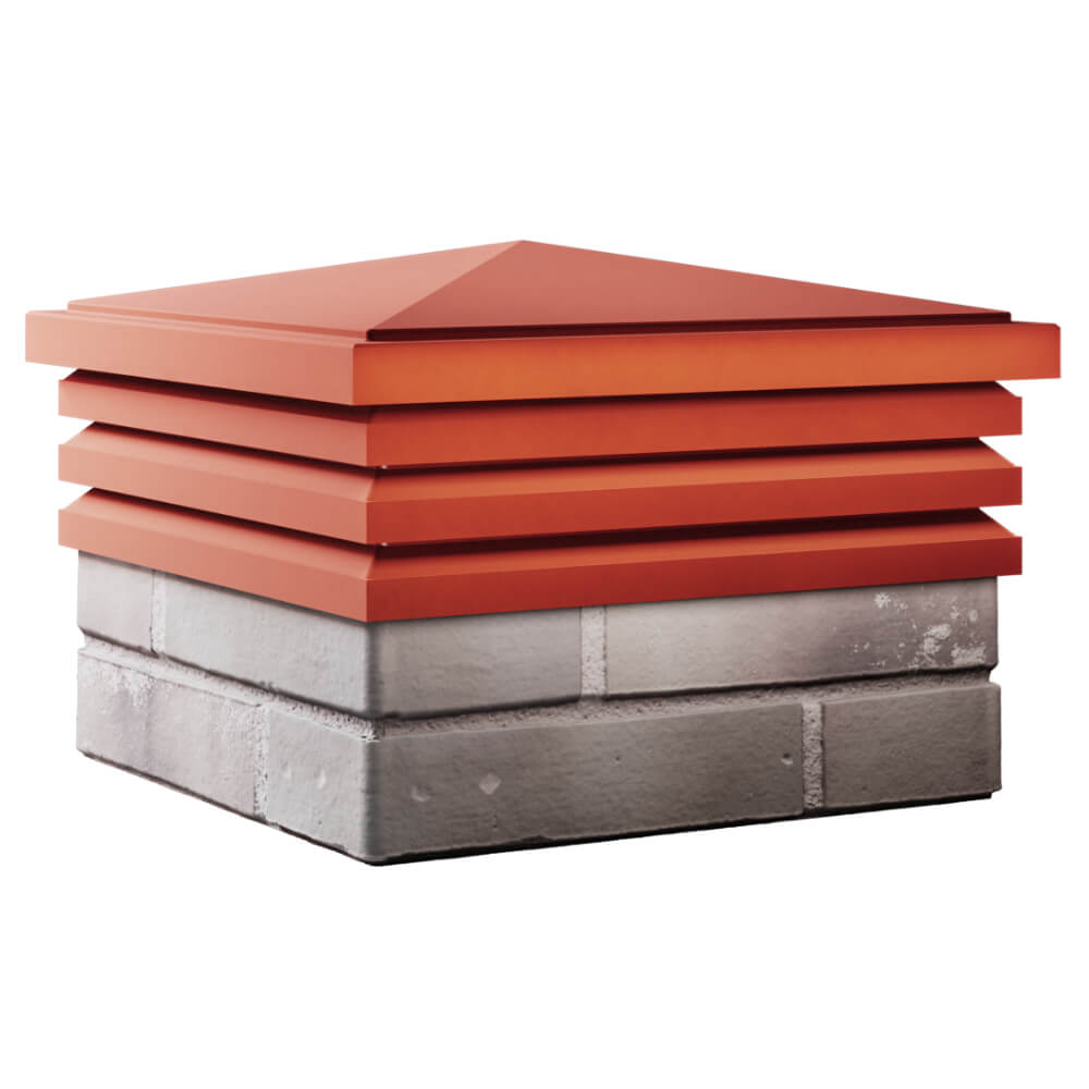 Колпак Zking Бона ХайТек Красный на столб 1.5х1.5 кирпича (385х385мм) в Пскове фото