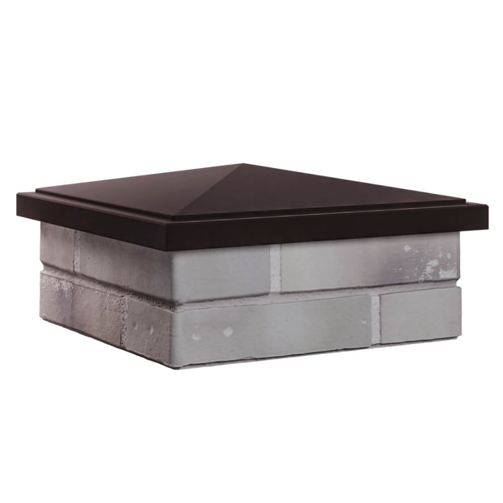 Колпак Zking БонаМоно Коричневый на столб 1.5х1.5 кирпича (385х385, 400х400мм) в Пскове фото