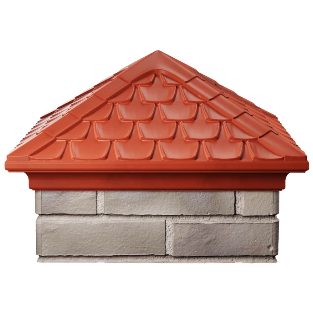 Колпак Zking Эльбрус Красный на столб 1.5х1.5 кирпича (385х385мм) Псков фото