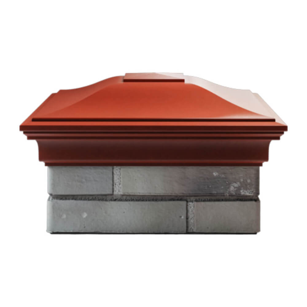 Колпак Zking Монблан Красный на столб 1.5х1.5 еврокирпича 0.7НФ (355х355мм) Псков фото