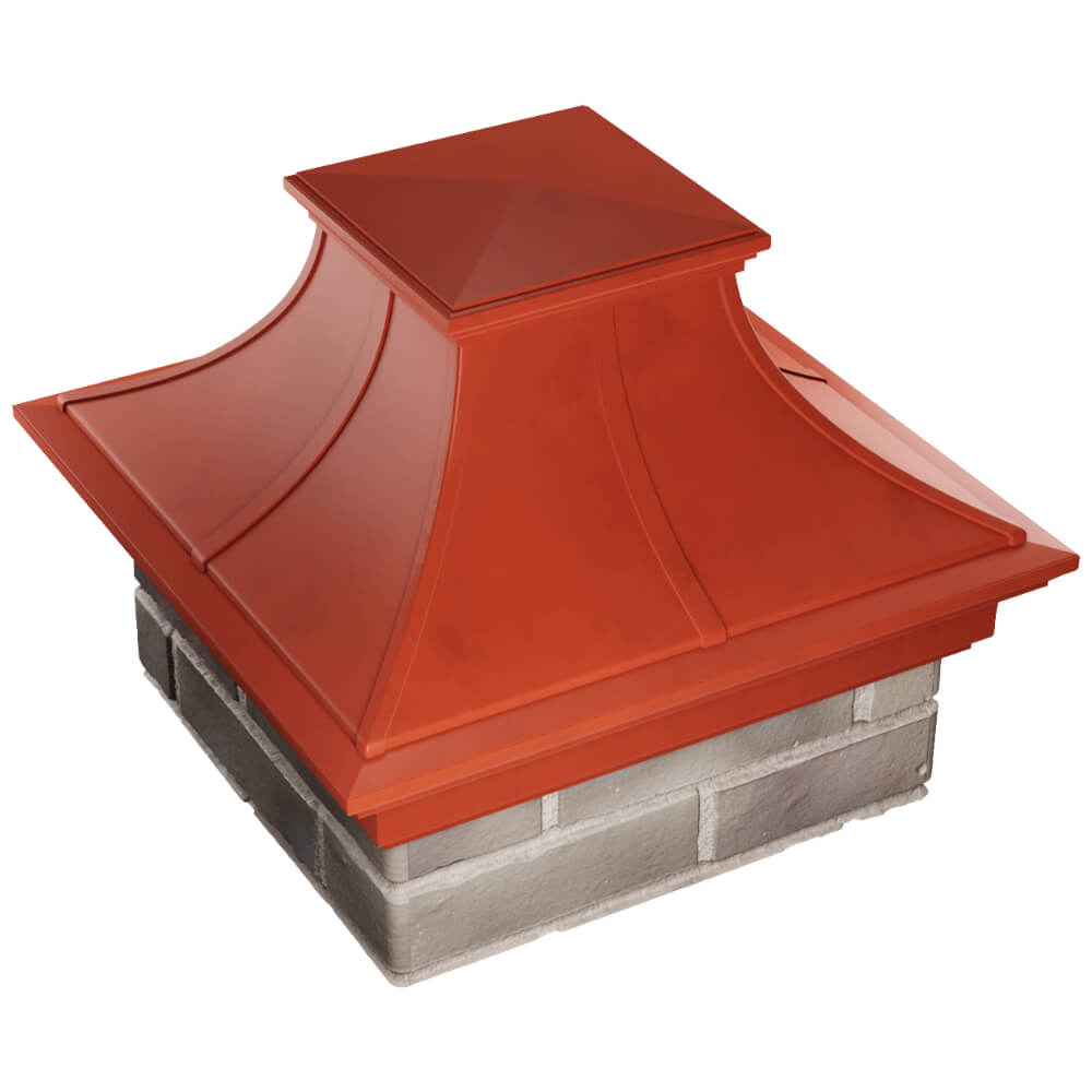 Колпак Zking Монблан Премиум Красный на столб 1.5х1.5 кирпича (385х385мм) в Пскове фото