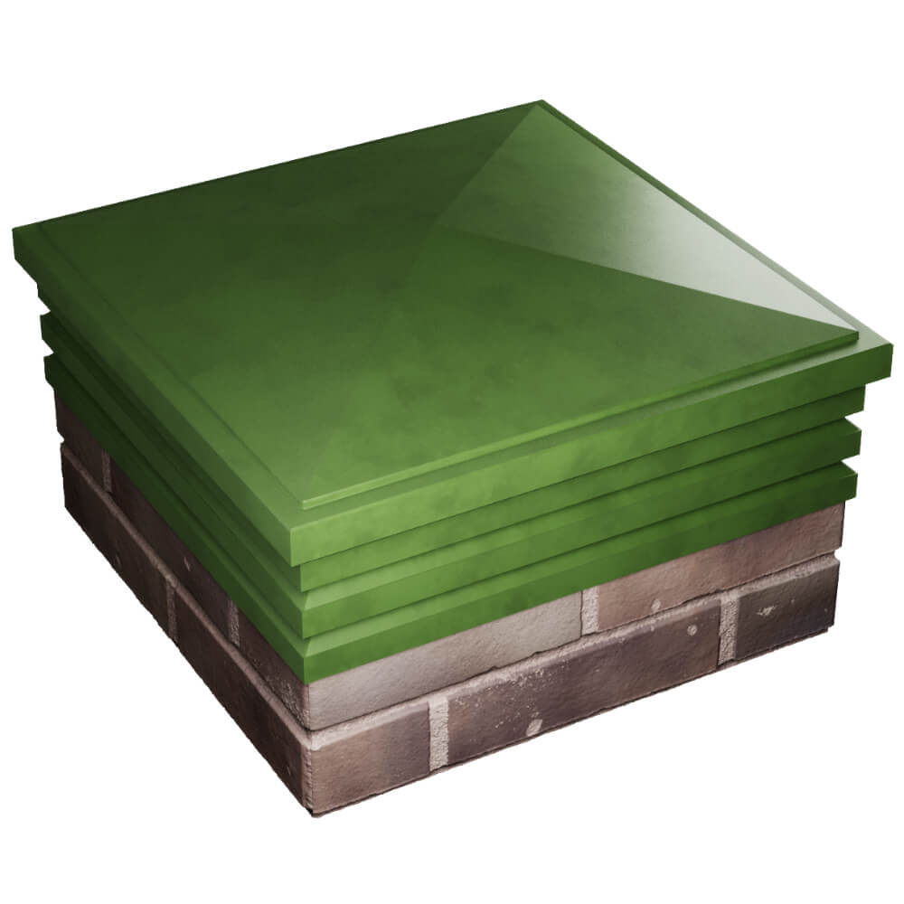 Колпак Zking Бона ХайТек Зеленый на столб 2х2 кирпича (513х513мм) в Пскове фото