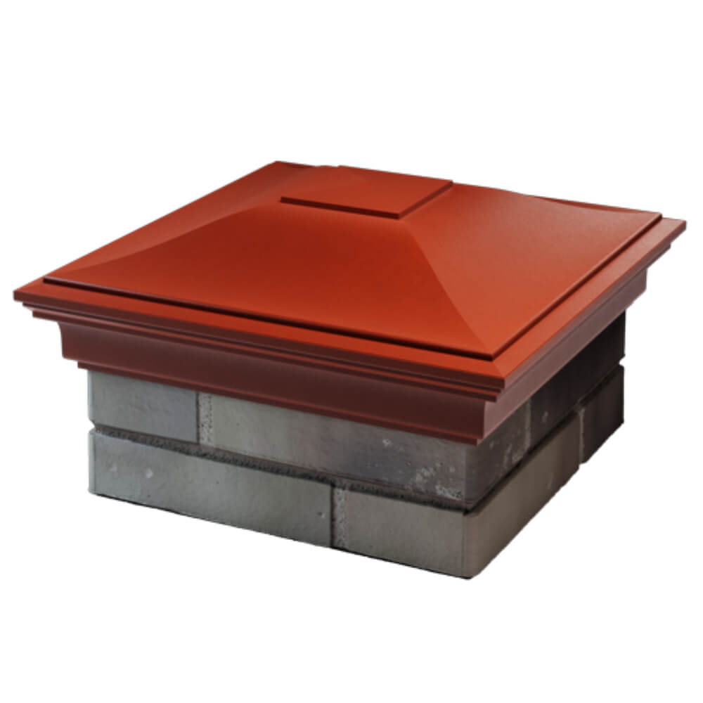 Колпак Zking Монблан Красный на столб 1.5х1.5 кирпича (385х385мм) в Пскове фото