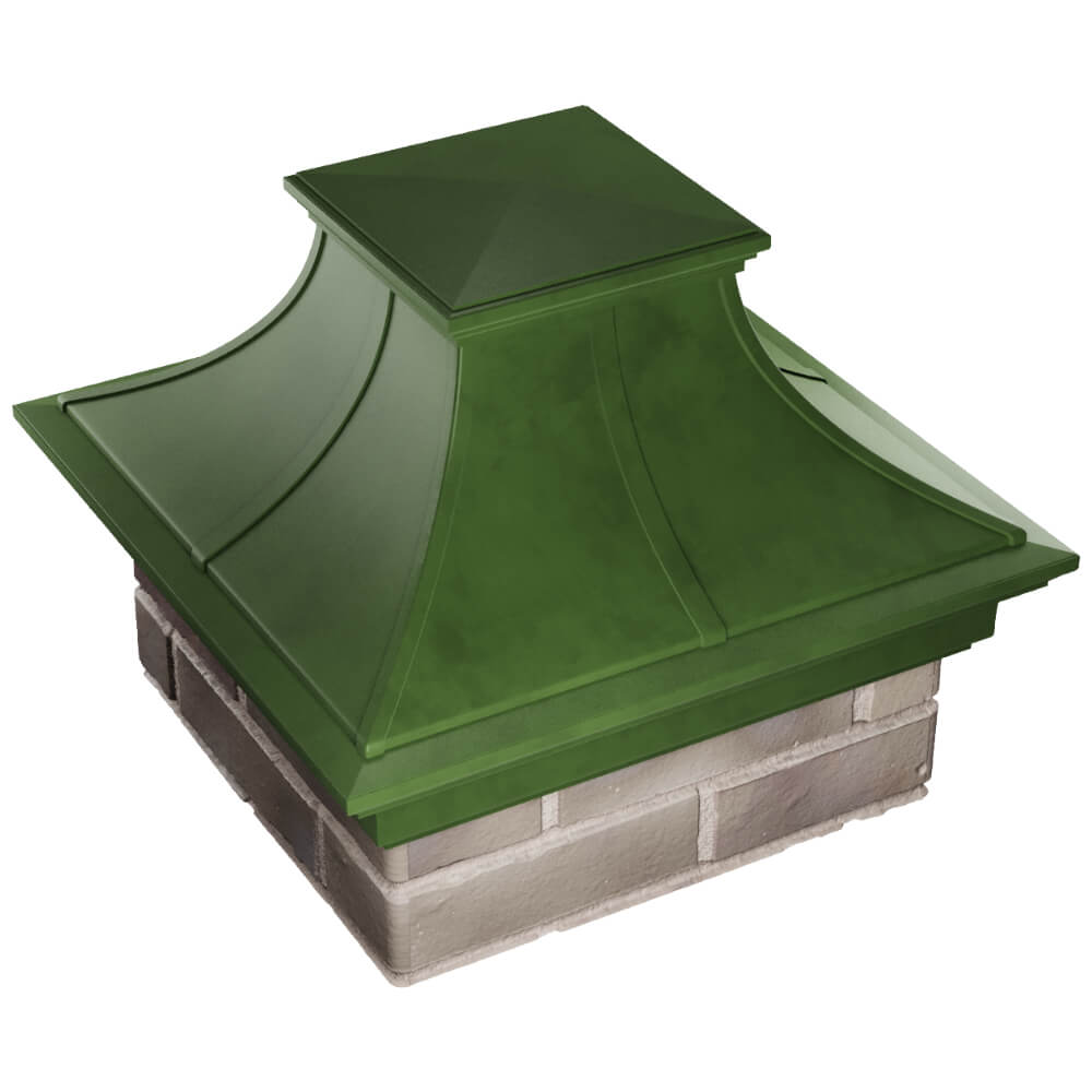 Колпак Zking Монблан Премиум Зеленый на столб 1.5х1.5 кирпича (385х385мм) в Пскове фото