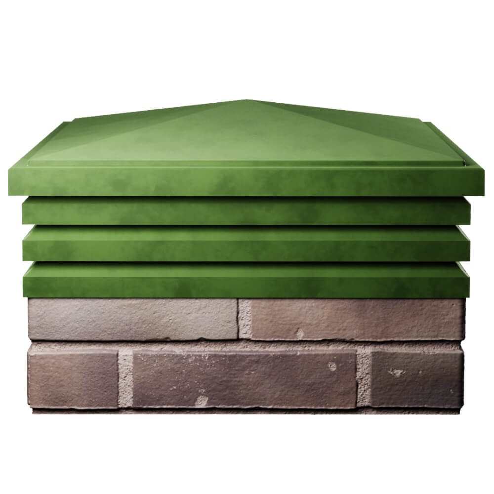 Колпак Zking Бона ХайТек Зеленый на столб 2х2 кирпича (513х513мм) Псков фото