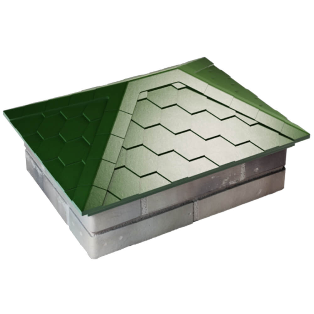 Колпак Zking Эверест Зеленый на столб 2х1.5 кирпича (520х390мм) Псков фото