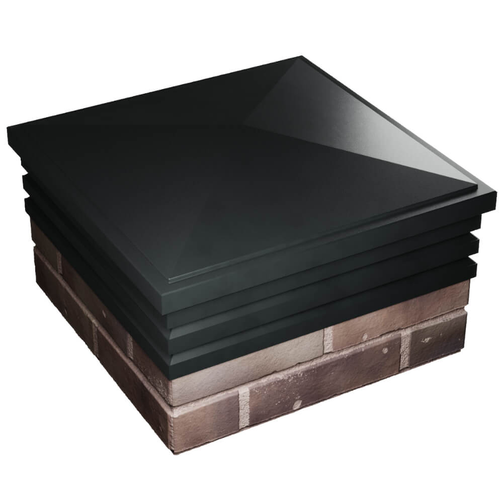 Колпак Zking Бона ХайТек Черный на столб 2х2 кирпича (513х513мм) в Пскове фото