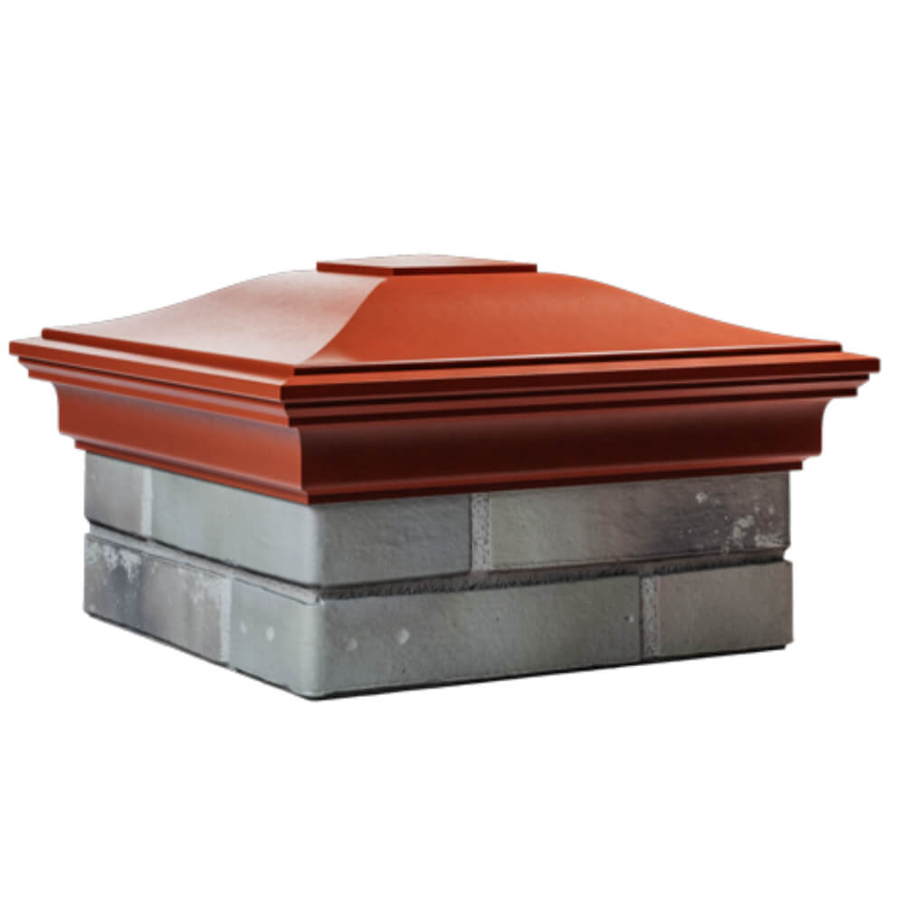 Колпак Zking Монблан Красный на столб 1.5х1.5 кирпича (385х385мм) в Пскове фото