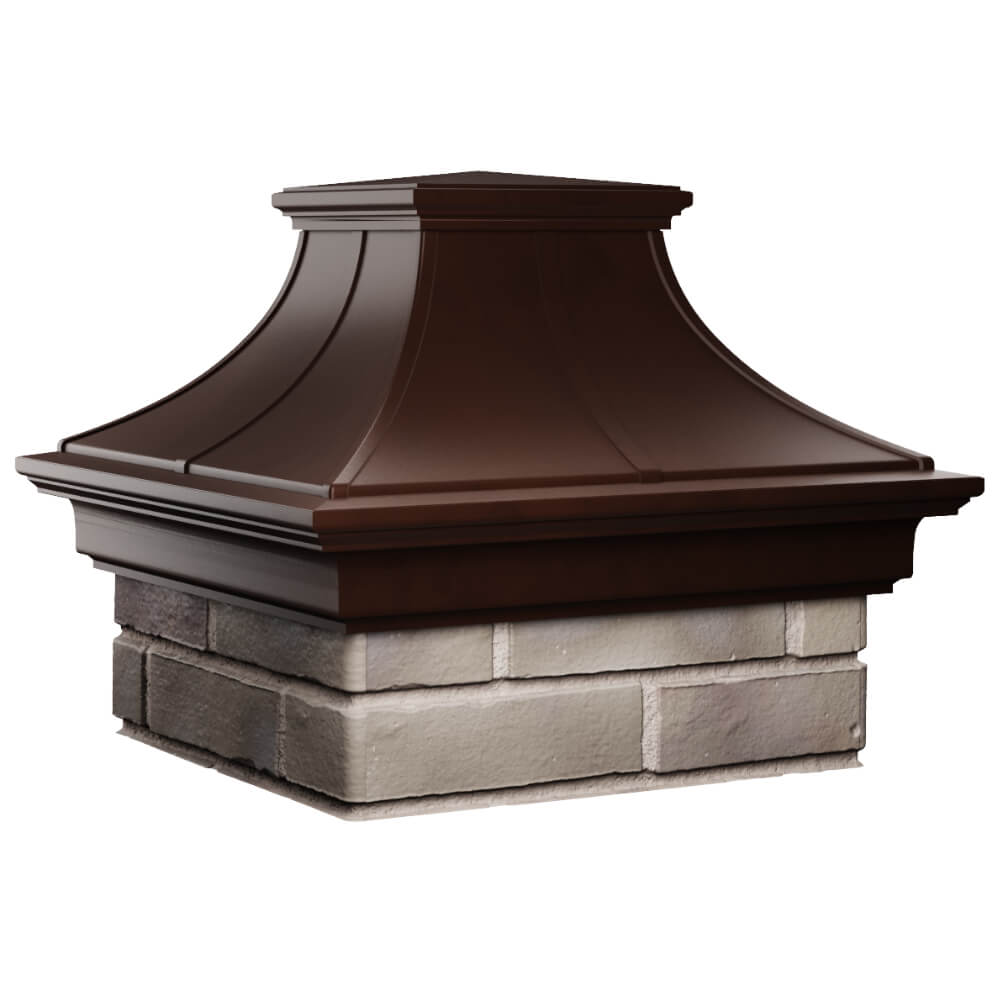 Колпак Zking Монблан Премиум Коричневый на столб 1.5х1.5 кирпича (385х385мм) в Пскове фото