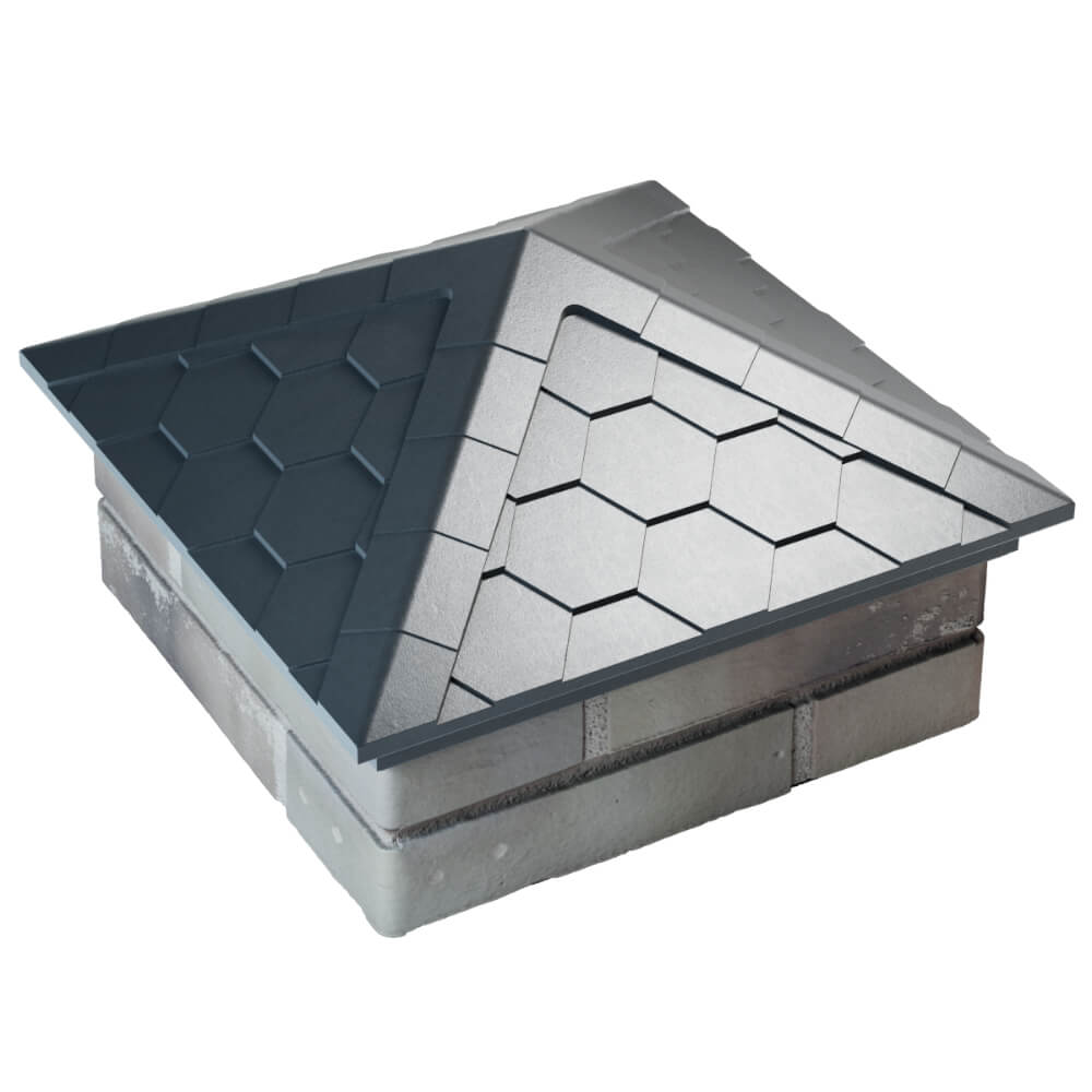 Колпак Zking Эверест Серый на столб 1.5х1.5 кирпича (390х390мм) в Пскове фото