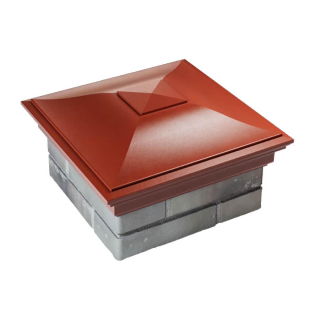 Колпак Zking Монблан Красный на столб 1.5х1.5 еврокирпича 0.7НФ (355х355мм) в Пскове фото