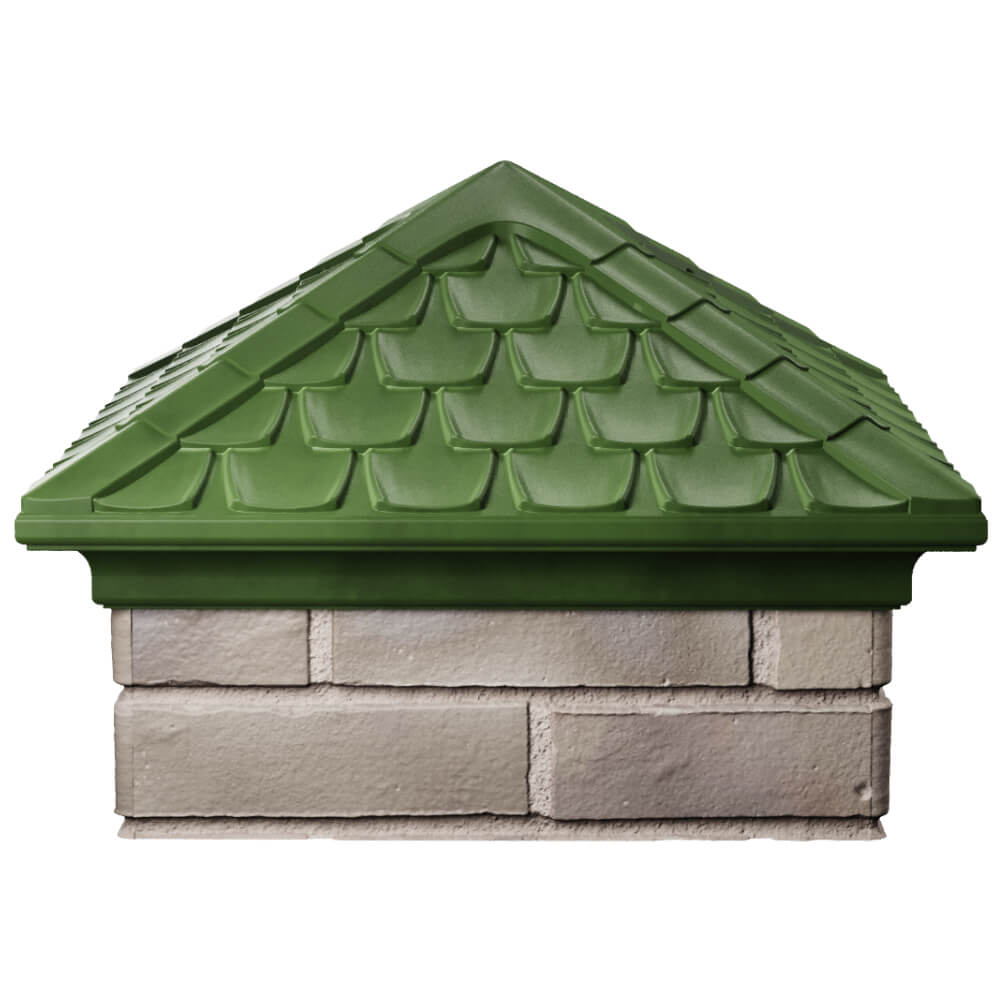 Колпак Zking Эльбрус Зеленый на столб 1.5х1.5 кирпича (385х385мм) Псков фото