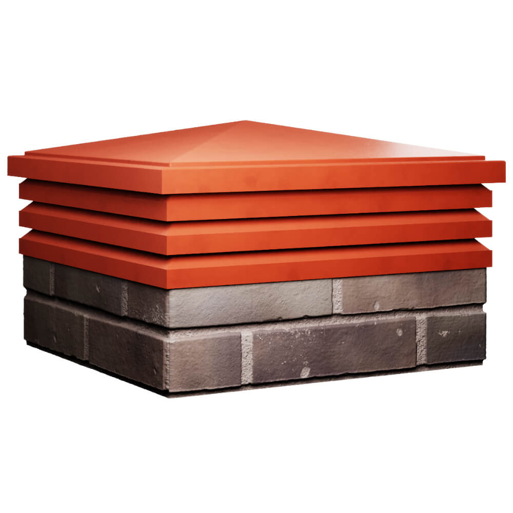 Колпак Zking Бона ХайТек Красный на столб 2х2 кирпича (513х513мм) в Пскове фото